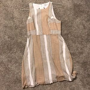 BCBG tan white dress
